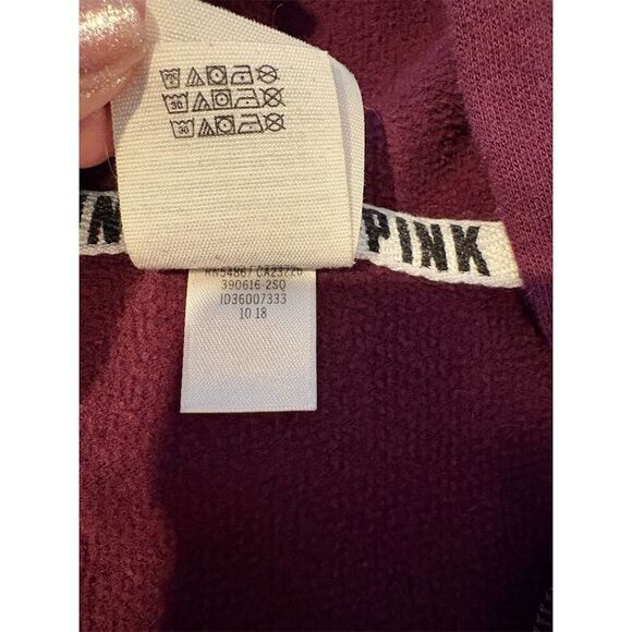 Victoria's Secret PINK Women's Maroon Full Zip Hoodie Jacket Size S - Picture 10 of 10